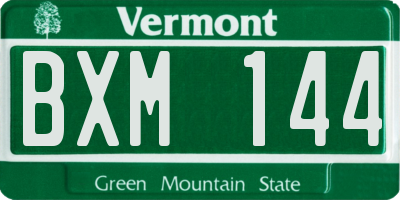 VT license plate BXM144