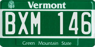 VT license plate BXM146
