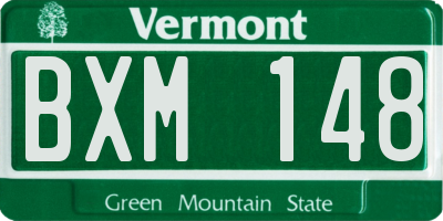 VT license plate BXM148
