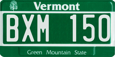 VT license plate BXM150