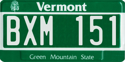 VT license plate BXM151