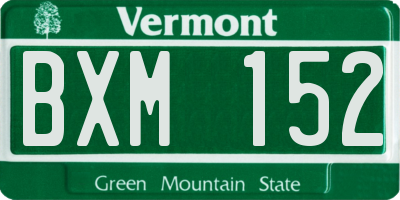 VT license plate BXM152