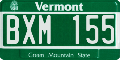 VT license plate BXM155