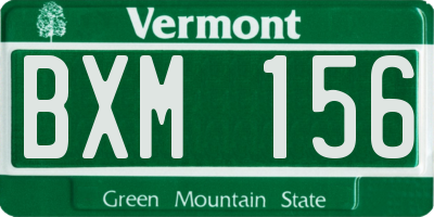 VT license plate BXM156
