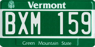 VT license plate BXM159