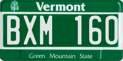 VT license plate BXM160