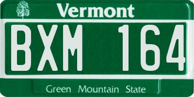 VT license plate BXM164