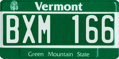VT license plate BXM166