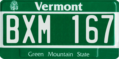 VT license plate BXM167