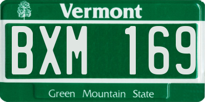 VT license plate BXM169