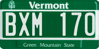 VT license plate BXM170