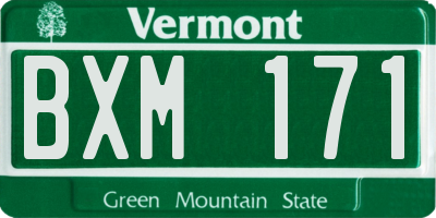 VT license plate BXM171