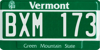 VT license plate BXM173