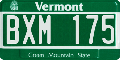 VT license plate BXM175