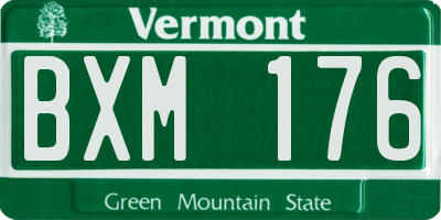 VT license plate BXM176