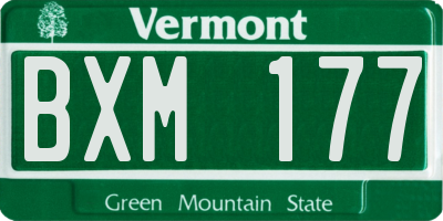 VT license plate BXM177