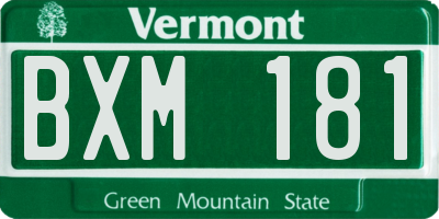 VT license plate BXM181