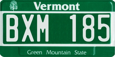 VT license plate BXM185