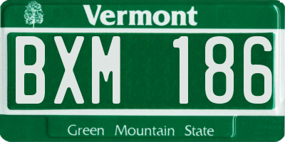 VT license plate BXM186