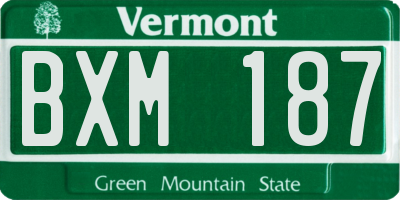 VT license plate BXM187