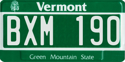 VT license plate BXM190