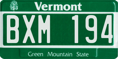 VT license plate BXM194