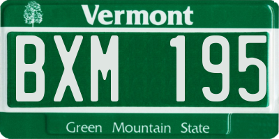 VT license plate BXM195