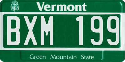 VT license plate BXM199