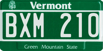 VT license plate BXM210