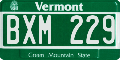VT license plate BXM229