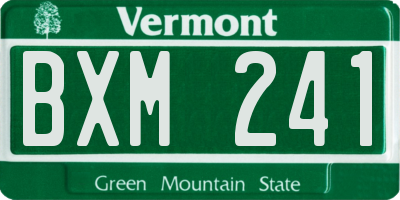 VT license plate BXM241