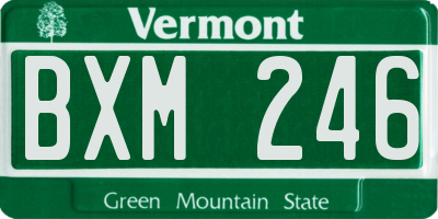 VT license plate BXM246