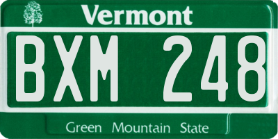 VT license plate BXM248