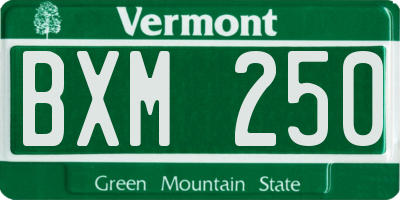 VT license plate BXM250