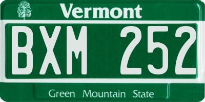 VT license plate BXM252