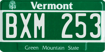 VT license plate BXM253