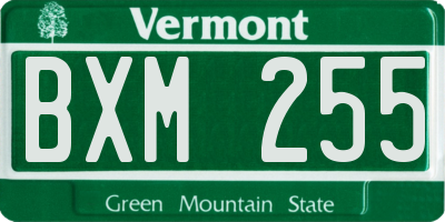 VT license plate BXM255