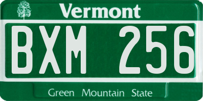 VT license plate BXM256