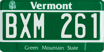 VT license plate BXM261