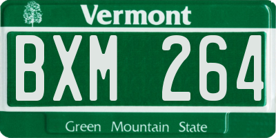 VT license plate BXM264