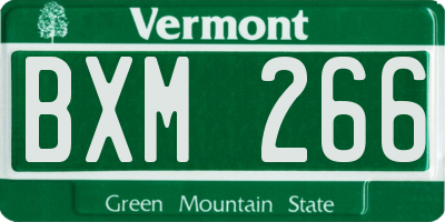 VT license plate BXM266
