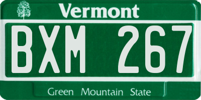VT license plate BXM267