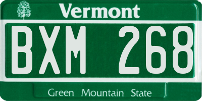 VT license plate BXM268