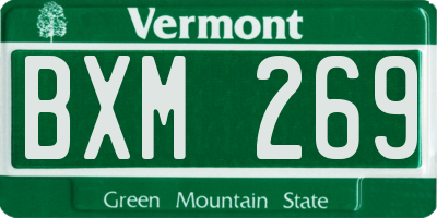 VT license plate BXM269