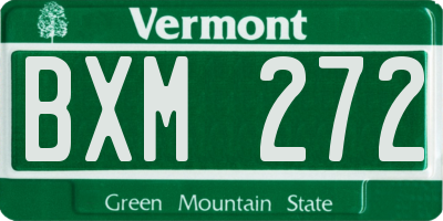 VT license plate BXM272