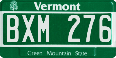 VT license plate BXM276