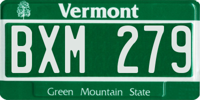 VT license plate BXM279