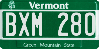 VT license plate BXM280