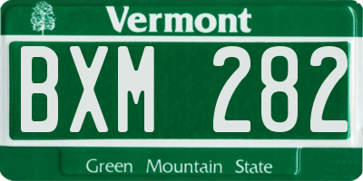VT license plate BXM282