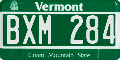 VT license plate BXM284